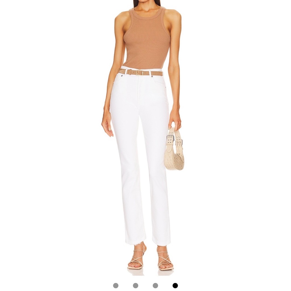 Agolde White Denim Jean - High Waist Button Fly